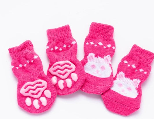 CHAUSSETTE CHIEN HIVER ROSE