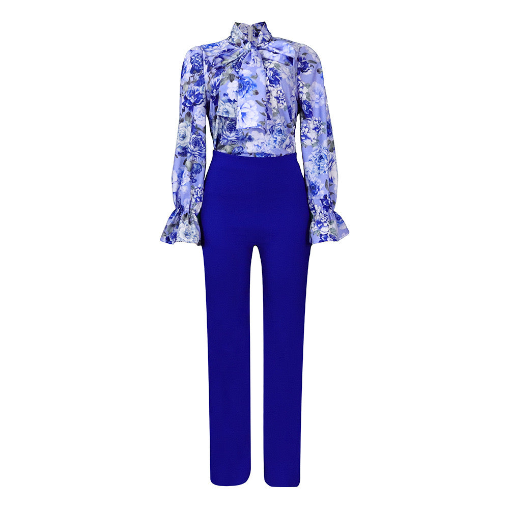 ENSEMBLE CHEMISE FLEURIE ET PANTALON