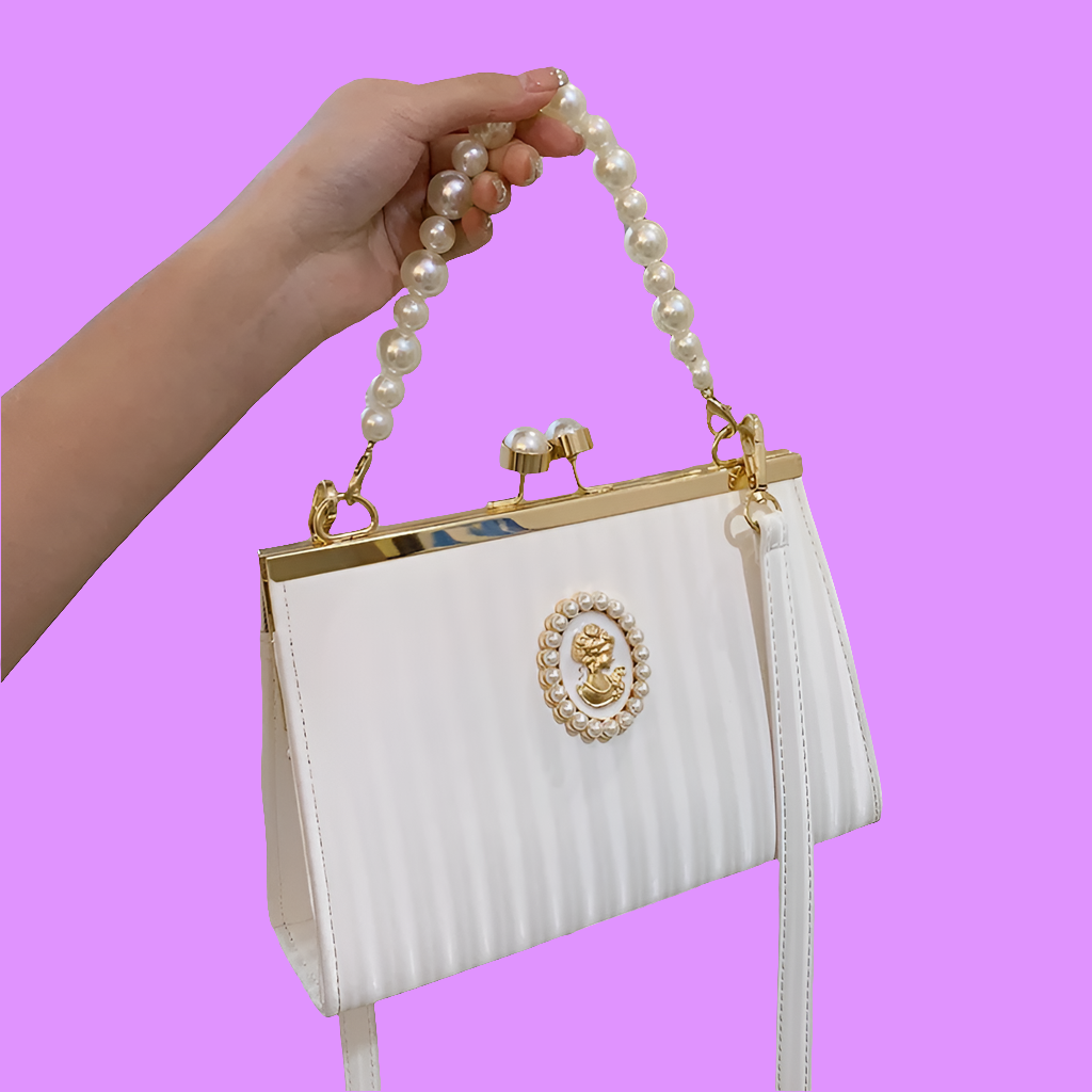 SAC CHIC BROCHE BLANC