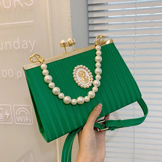 SAC CHIC BROCHE VERT