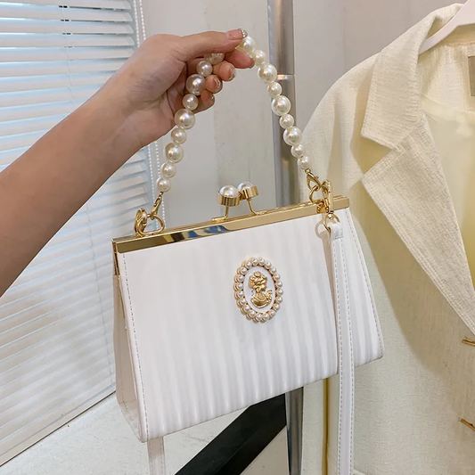 SAC CHIC BROCHE BLANC